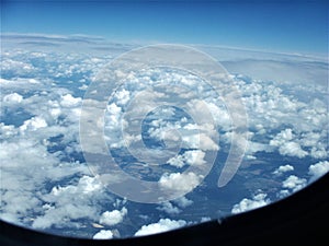 Widok z samolotu na chmury photo